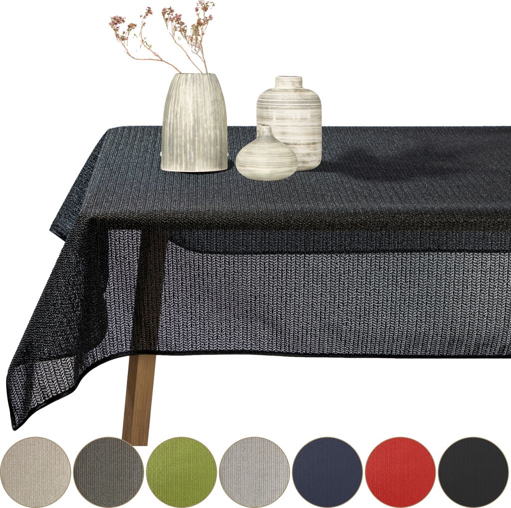 Gartentischdecke Schaum Rund Oval Eckig Tischdecke Schaumtischdecke abwischbar Garten Tischtuch wasserfest Schwarz Eckig 130x160cm