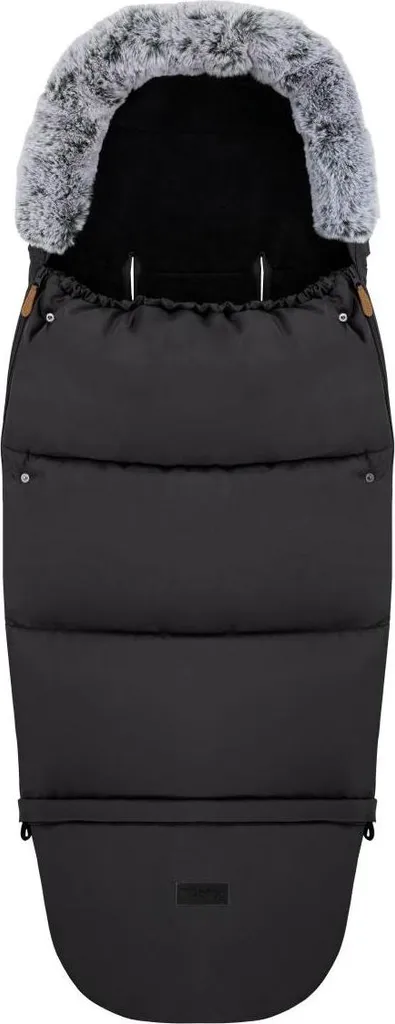 Chancelière MoMi Hiver 2in1 Pouch Noire Doublée Polaire Universelle