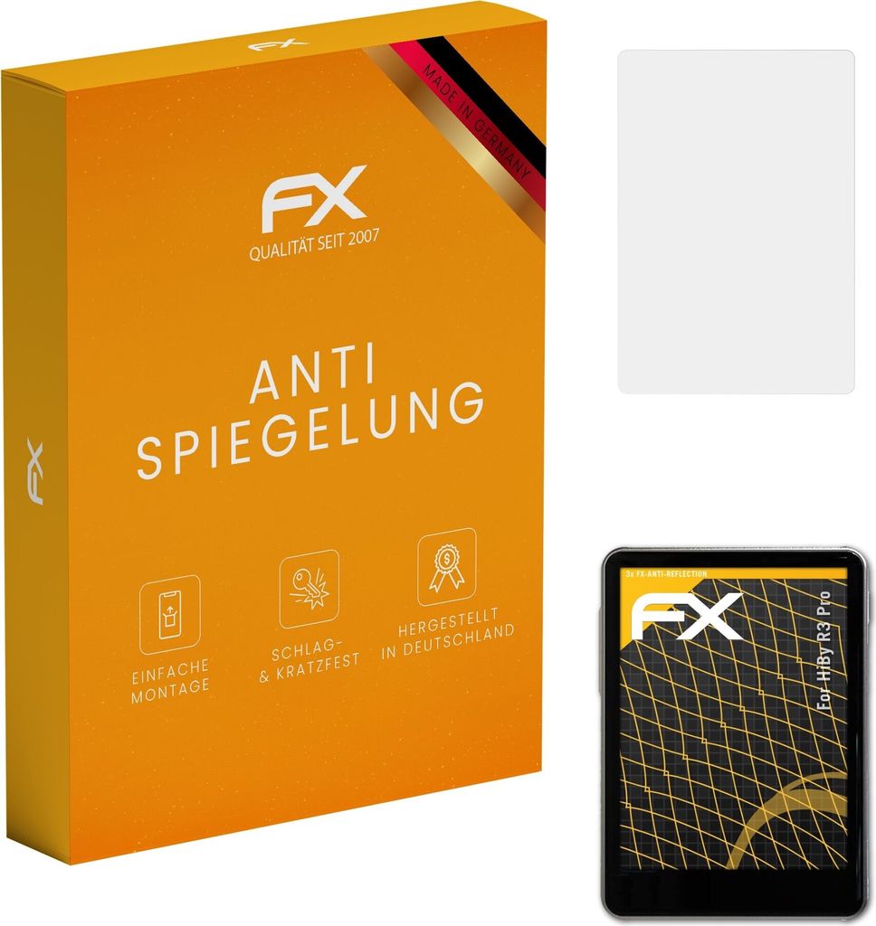 atFoliX FX-Antireflex 3x Schutzfolie kompatibel mit HiBy R3 Pro Displayfolie