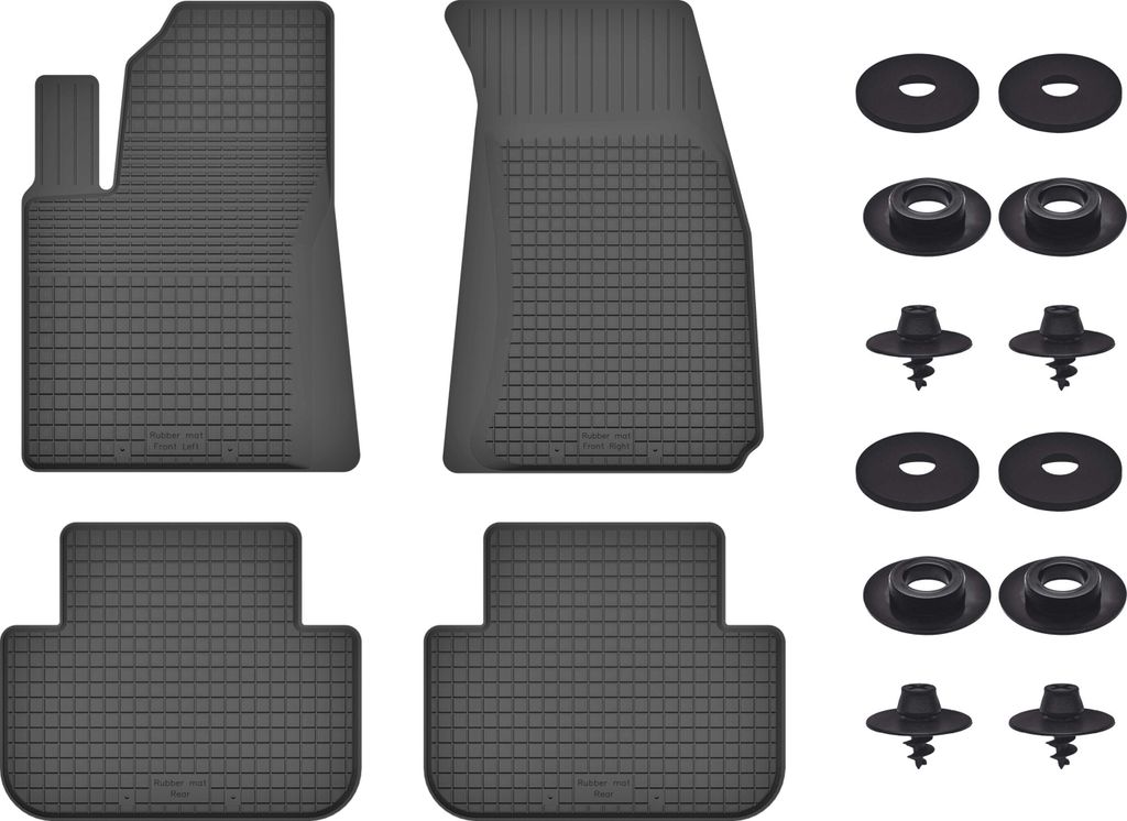 Gummimatten Mit Stoppern Für: Tesla Model 3 (2017-) Schwarz Set