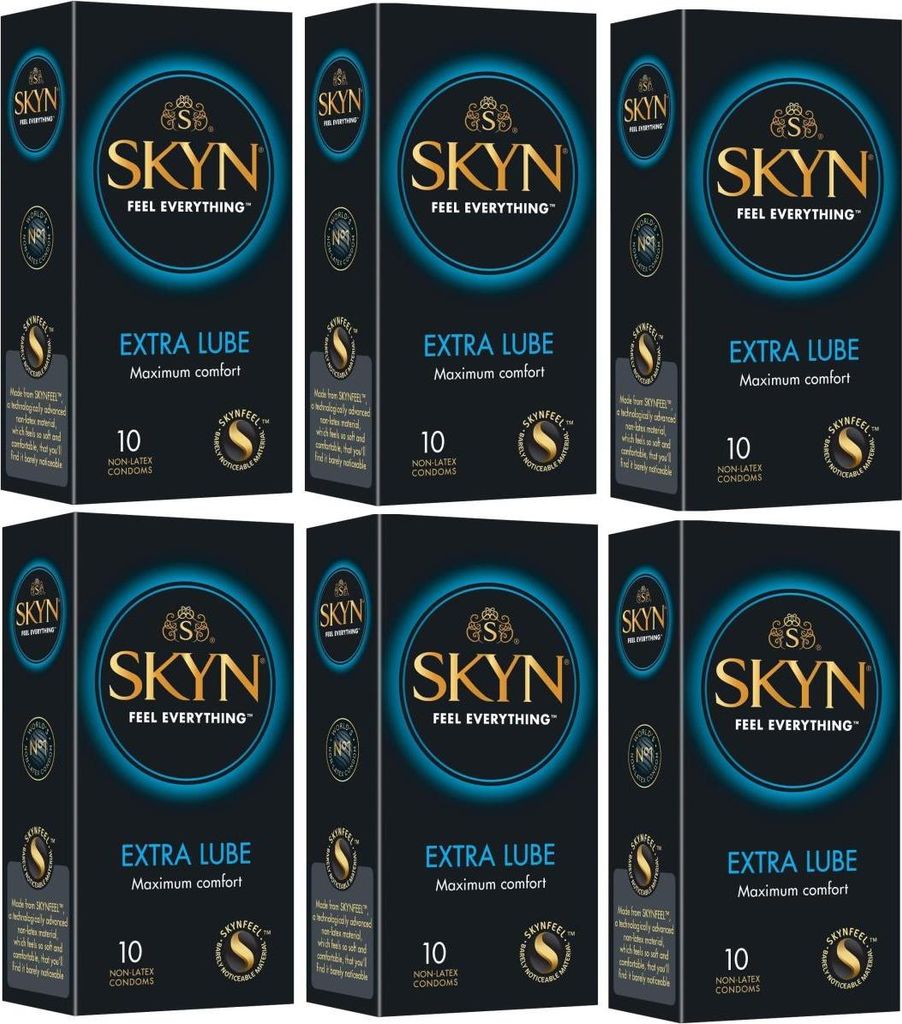 60 Stück Kondome SKYN Extra Lube Extra Feucht Latexfrei Produktbild 