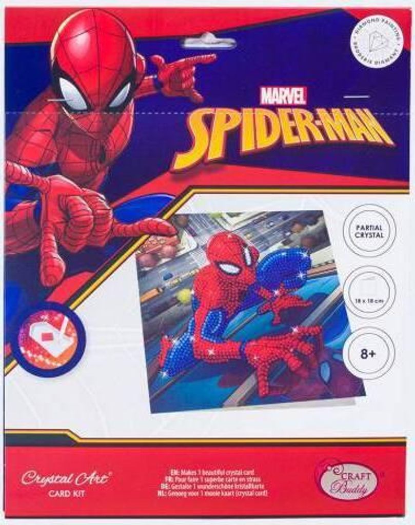 Crystal Art Card Spiderman 18x18cm