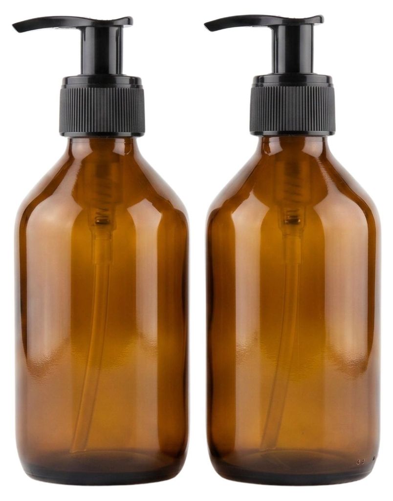 2er Set Seifenspender Braunglas 250ml, wiederbefüllbare Produktbild 