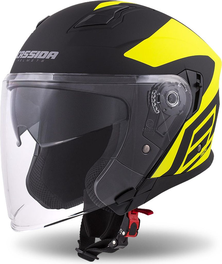 helm Jet Tech Corso, CASSIDA (schwarz matt/gelb fluo, Größe XS)