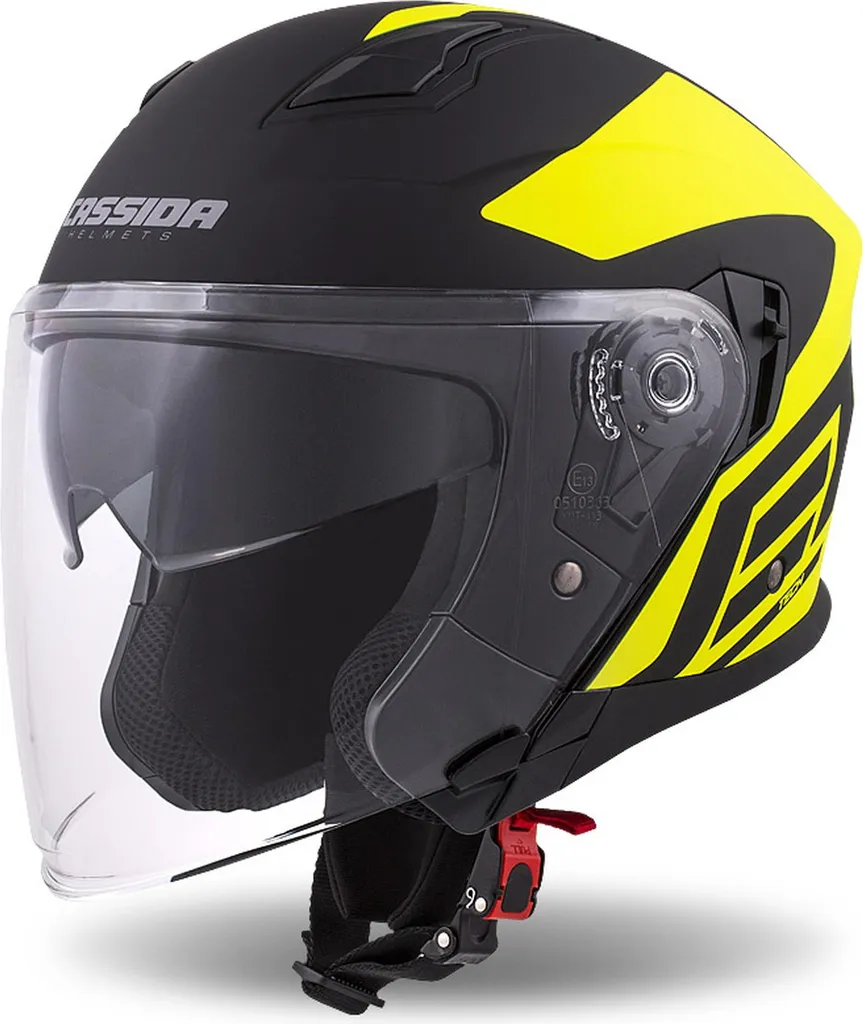 Casque Jet Tech Corso Cassida Noir Jaune XS - Solution Visibilité Ville