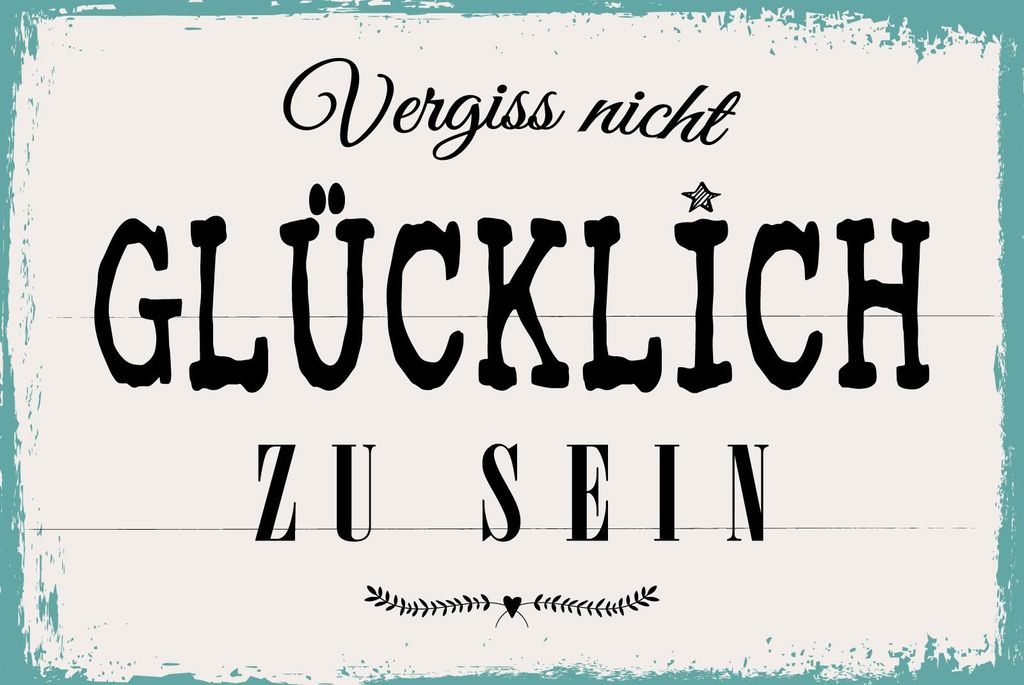 vianmo Holzschild 20x30 cm Vergiss nicht glücklich zu sein weißes