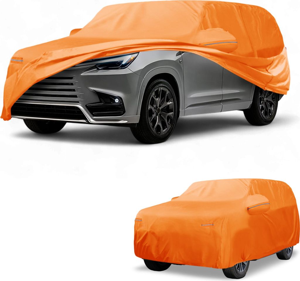 Autoabdeckung Wasserdicht Alle Wetter Automobil Au?en Anti-UV Sonne Regen Schutz Voll Au?enabdeckung fš¹r Lexus TX 210D-PU Orange mit Reflektiere...