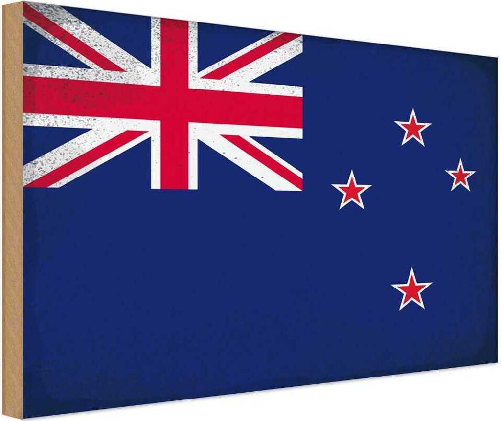 vianmo Holzschild 20x30 cm Neuseeland New Zealand Vintage Flagge Fahne Wappen