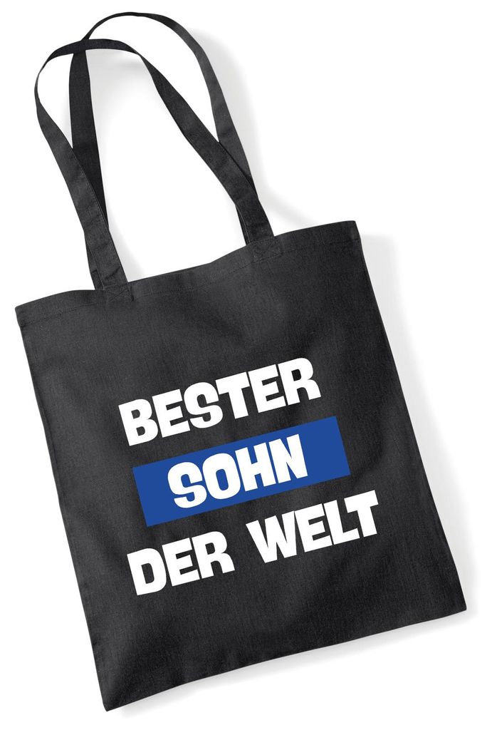 Huuraa Jutebeutel Bester Sohn der Welt 10 Liter Black Baumwolle Tasche Geschenkidee