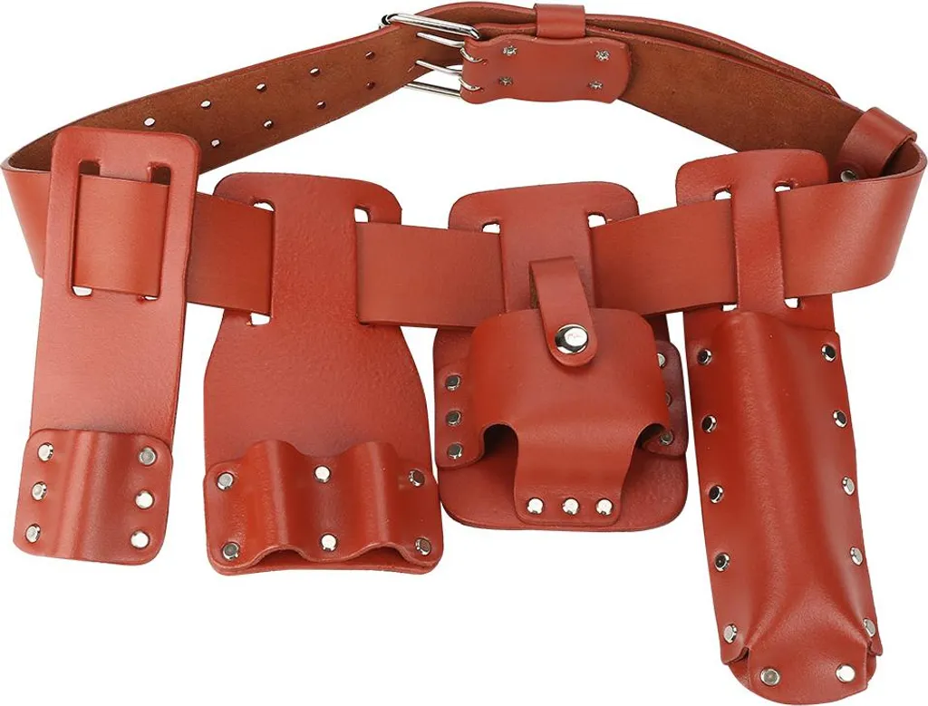 Porte-outils d'échafaudeur en cuir véritable, sacoche 5 en 1 robuste