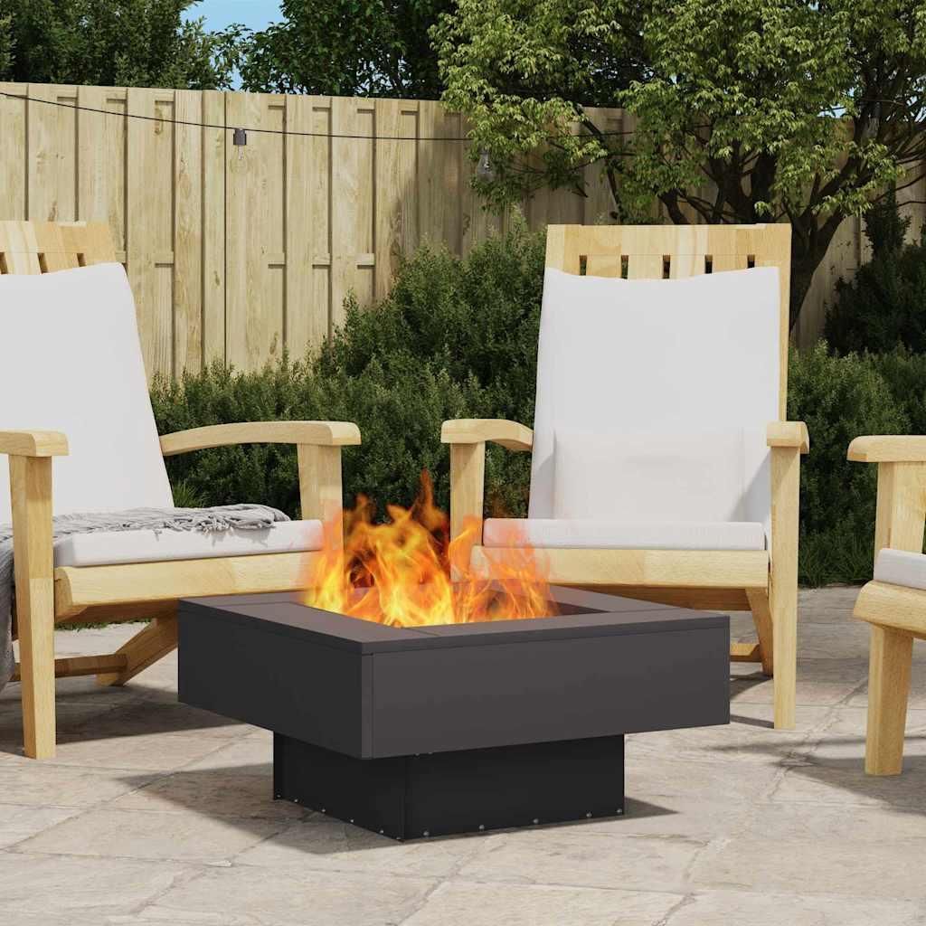 “2026 Moderne“Feuerstelle Schwarz 60 x 60 x 30cm Stahl - Feuerkörbe & -schalen Designermöbel 3816705