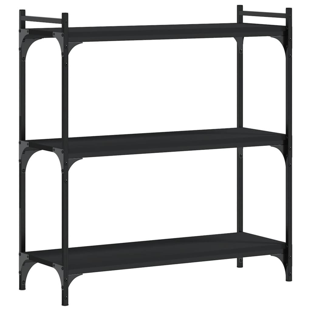 vidaXL Regał na książki 3 półki Czarny 80x30x86 cm Materiał Zdjęcie produktu 