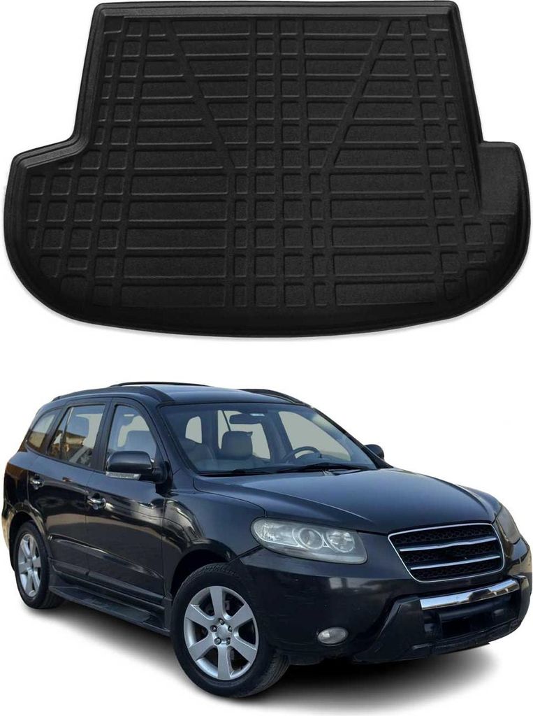 Kofferraumwanne Laderaumwanne für Hyundai Santa Fe 2006-2012 Gummi TPE Schwarz