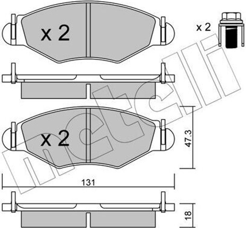 4 Bremsbelagsatz, Scheibenbremse METELLI 22-0254-0 für CITROËN PEUGEOT