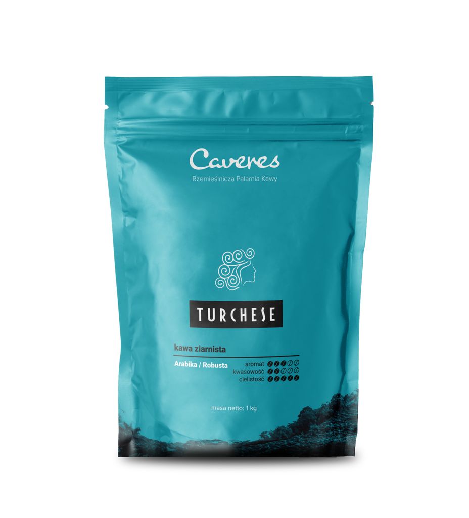 Świeżo palona kawa ziarnista Caveres Sorpresa Turchese 1kg, Zdjęcie produktu 