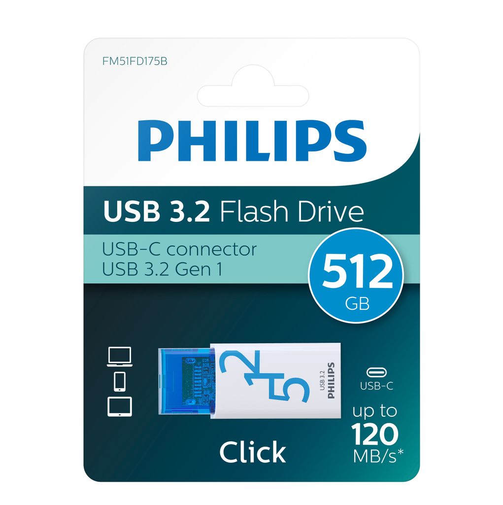 Philips USB Stick 3.2 Click USB-C 512 GB