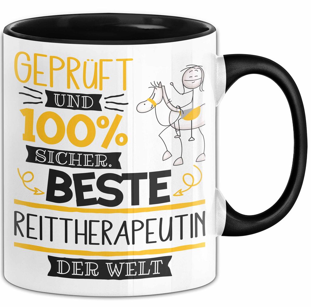 Beste Reittherapeutin Der Welt Tasse Geschenk für Eine Reittherapeutin Und Sicher Geschenkidee Geburtstag Weihnachten (Schwarz)