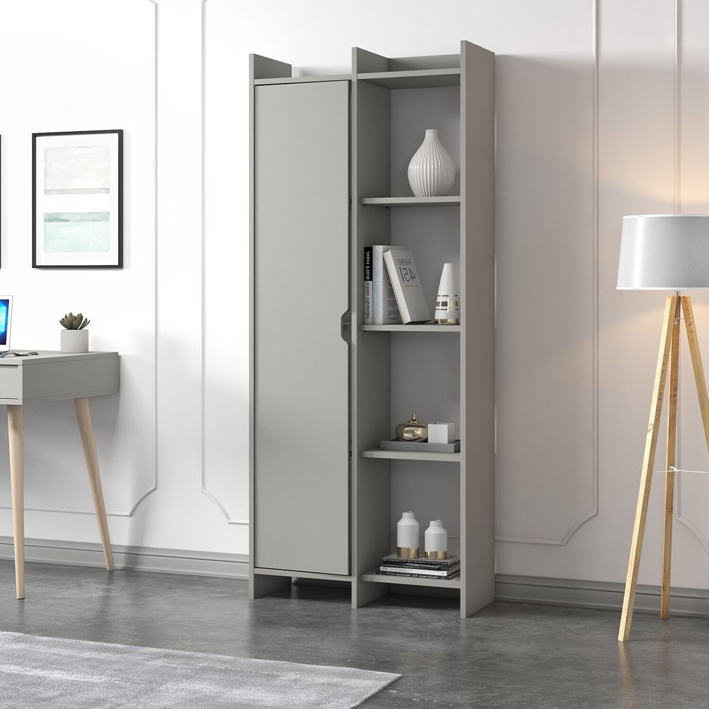 Skye Decor, Offer - Grey, Bücherregal, Grau, 100 % MELAMINBESCHICHTETE SPANPLATTEN, 30 x 70 x 180 cm