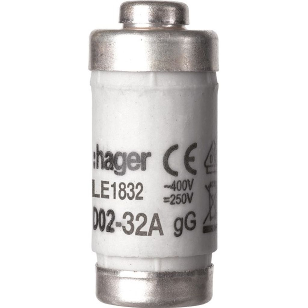 HAGER D0-Sicherungseinsatz D02 32A 400V sw gL/gG