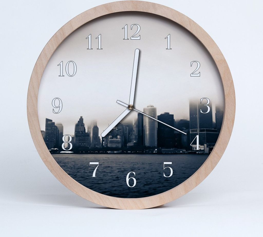 Holzuhr 20fi cm wanduhr - Stadtgebäude Stadt