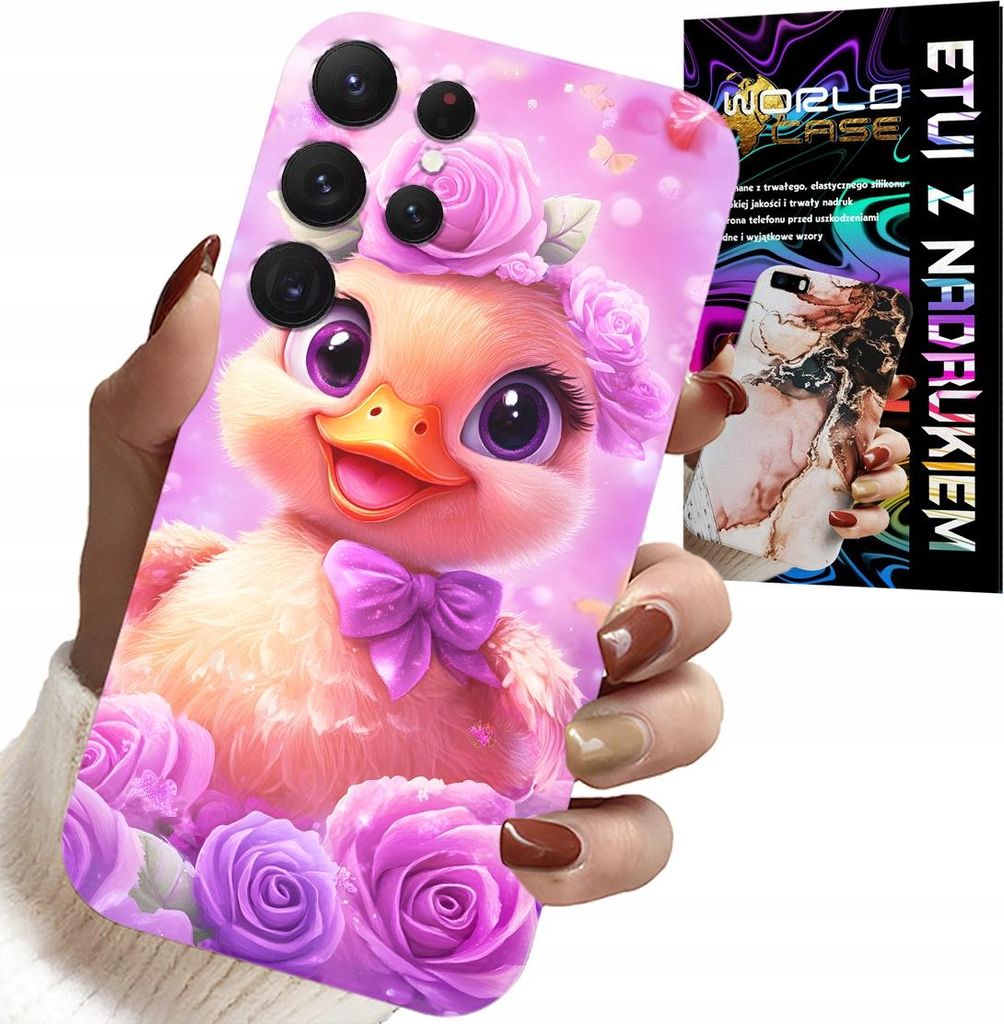 Hülle Für Samsung Galaxy S24 Ultra - Süsse Ente, Ente Auf Rosa Hintergrund