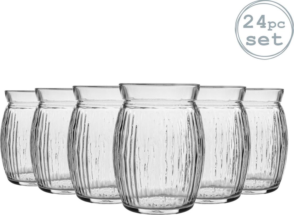 Bormioli Rocco 24 Stück Sweet Coconut Cocktail-Gläser-Set - Dekorative Tropical Tiki Bar Tumblers Trinken - 440ml