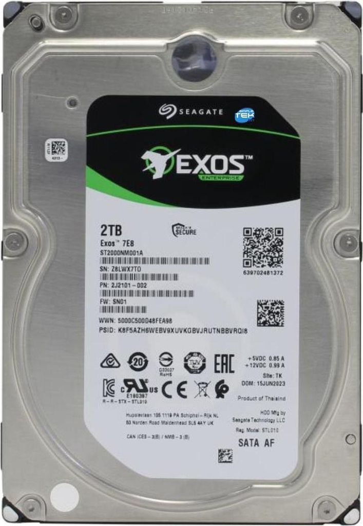 Seagate Exos 7e8 2tb 3,5" Sata 3 Hard Disk Hdd Interno Immagine del prodotto 