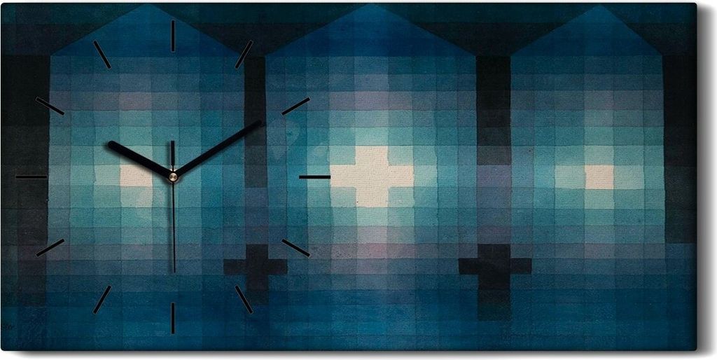 Dekor Leinwand Uhr Wandbilder Geräuschlos 60x30 Grabmal in drei Teilen - schwarze Hände