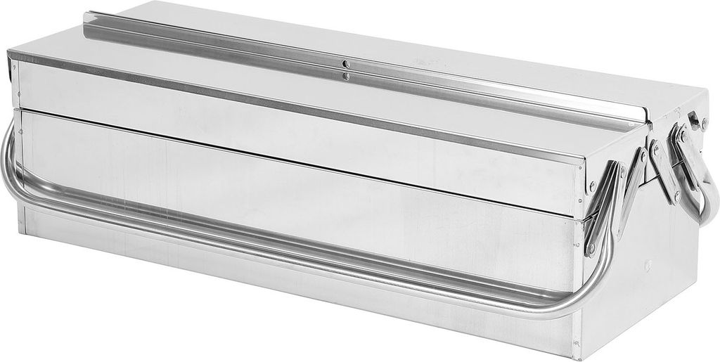 Cantilever Tool Box 2 Tier 3 Tray Stainless Steel Portable Expandable Tool Storage Box für Home Automotive