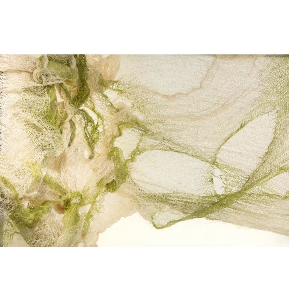 Dekostoff Lumpenstoff 150 x 60 cm | Beige Moosgrün Produktbild 