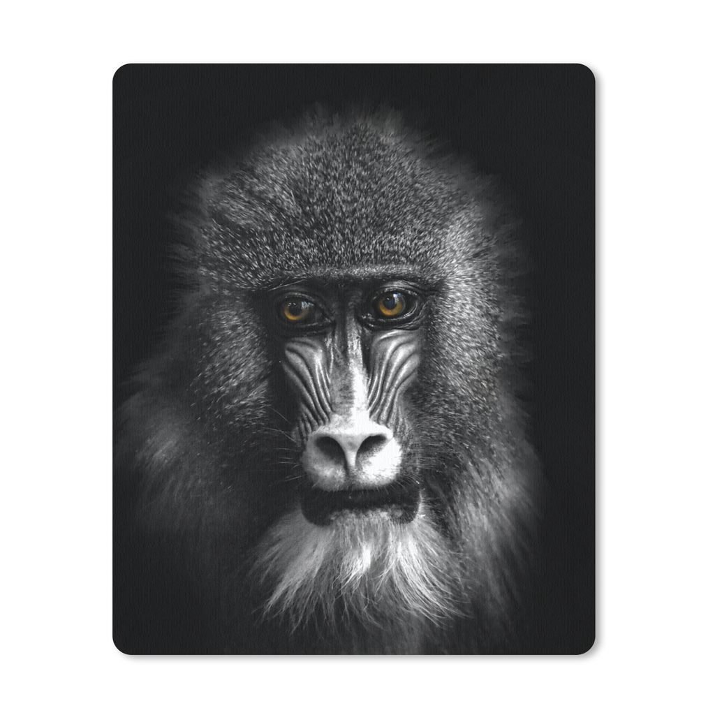 MuchoWow Mauspad Mousepad Affe - Tiere - Augen - Braun - Schwarz und weiß 19x23 cm - Mousepads - Maus Mat - Pad - Mausunterlage - Mauspads - Spi...