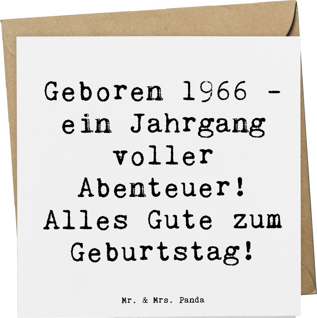 Mr. & Mrs. Panda Klappkarte Spruch 1966 Geburtstag Abenteuer - Weiß - Geschenk, Jubiläum, Jahrgang, anlasskarte, Grußkarte, Alter, doppelkarte, ...