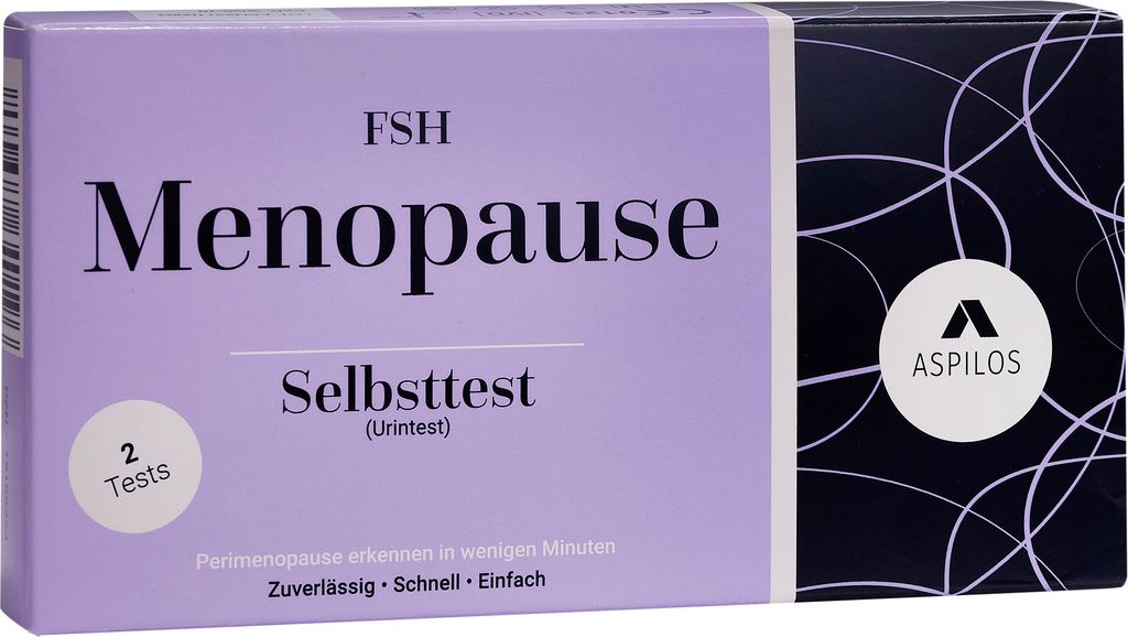 A product box for a menopause self-test kit.