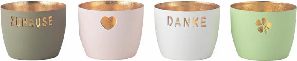 Scheda Tecnica: Set 4 Windlicht Madras Pastell Gift Company Eisen
