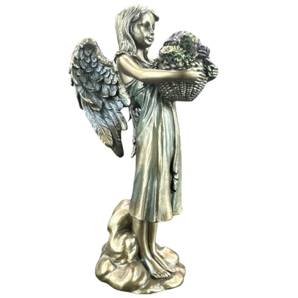 Figurine ange gardien Veronese bronze WU70727A4 - Idée cadeau déco