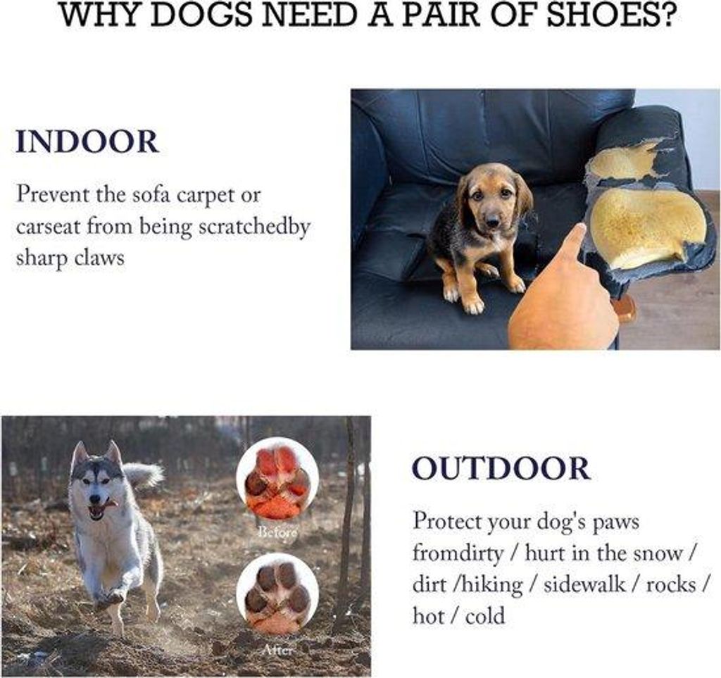 Hundeschuhe atmungsaktiv reflektierend rutschfest wasserdicht Sport 4er Set