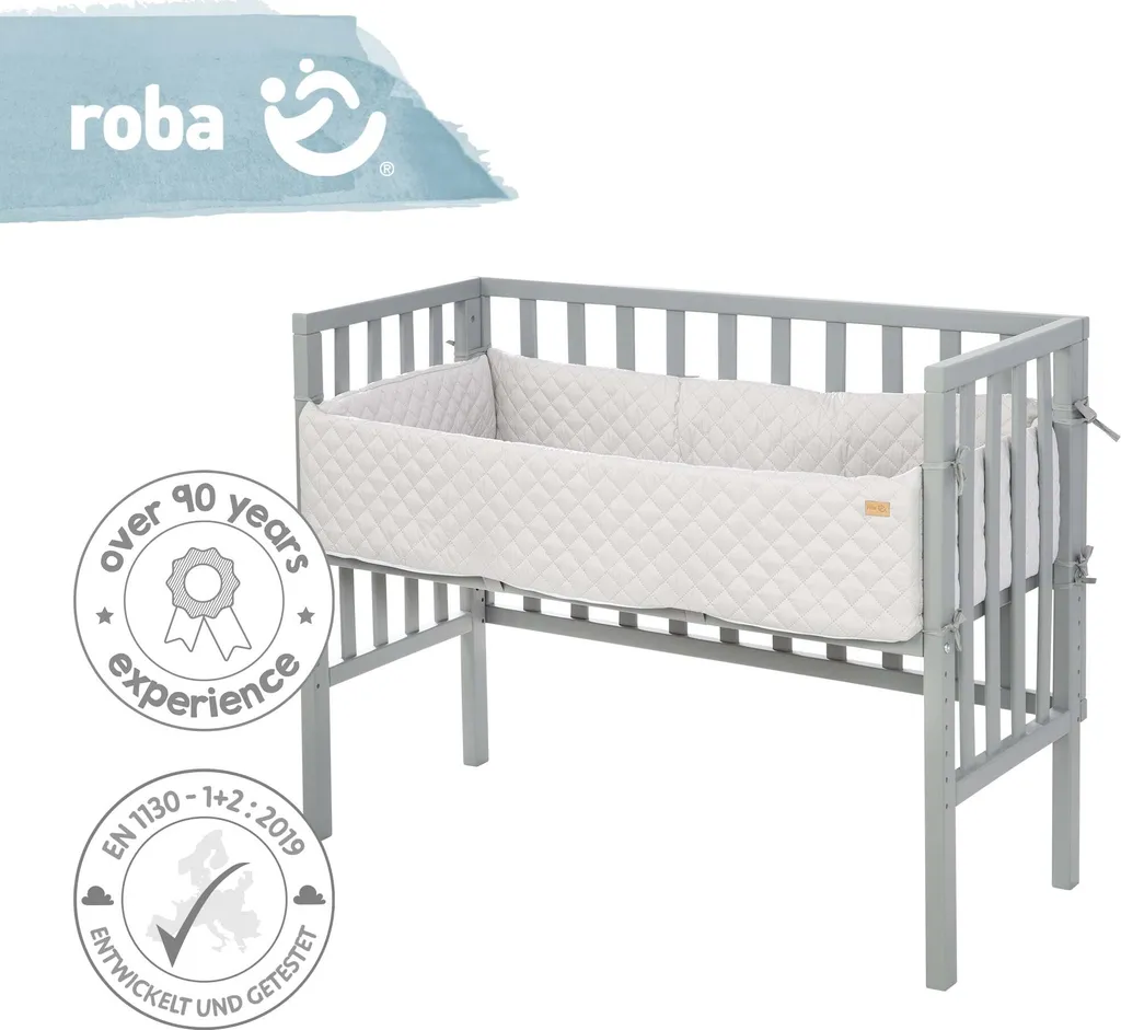 Lit cododo 2 en 1 roba Style gris ajustable pour nuits près de maman - 8
