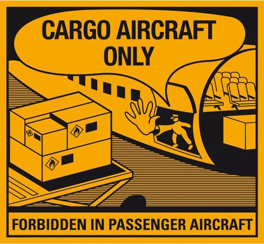 Dreifke Aufkleber I Verpackungsetikett Cargo Aircraft only, Haftpapier, perm...