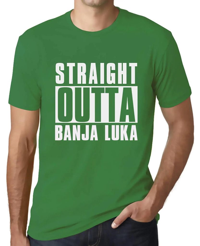 Herren Grafik T-Shirt Direkt aus Banja Luka – Straight Outta Banja Luka – Öko-Verantwortlich Vintage Jahrgang Kurzarm Lustige Druck Geburtstag