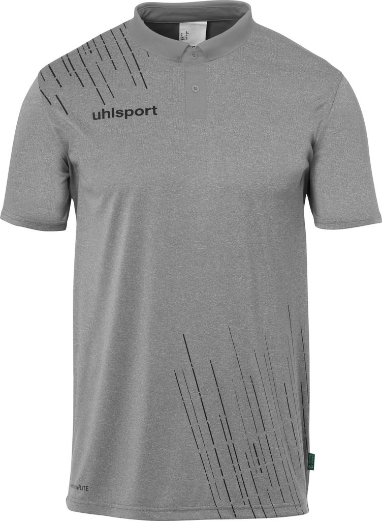 Uhlsport Score 26 Poloshirt Herren - Dunkelgrau Meliert / Schwarz