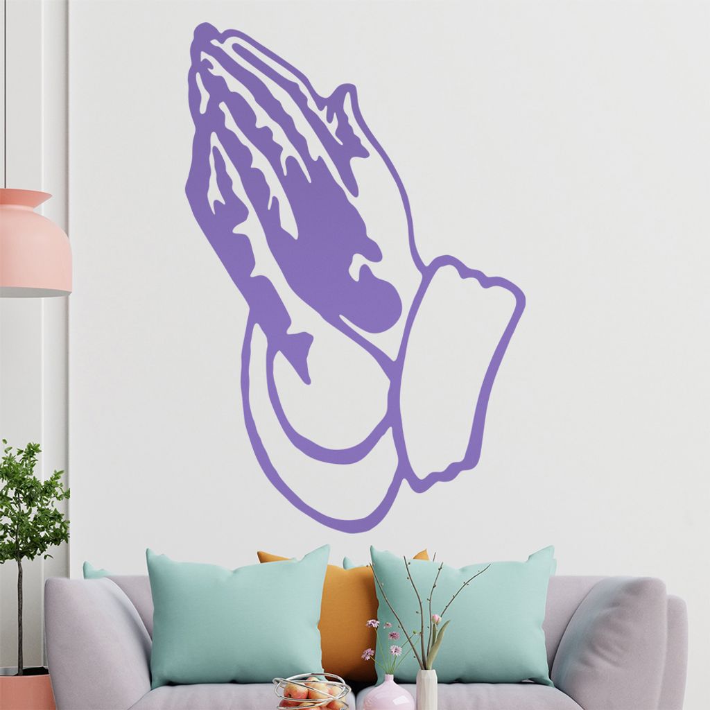 KIWISTAR Betende Hände - Christentum Jesus Wandtattoo in 6 Größen - Wandaufkleber Wall Sticker - Dekoration, Küche, Wohnzimmer, Schlafzimmer, B...