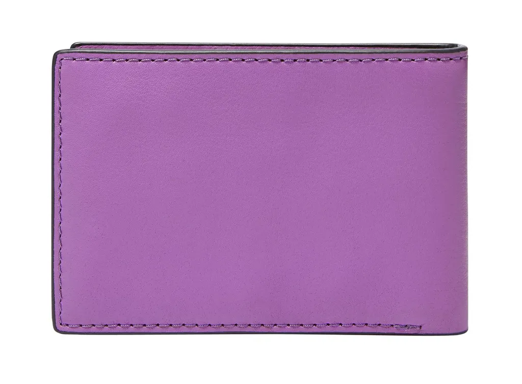 Fossil Steven Wallet Bifold: Pelle Viola e Design Front Pocket Sottile - 3