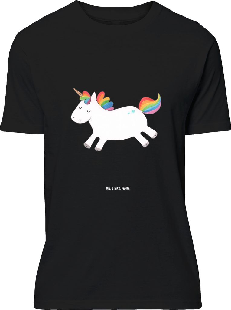 Mr. & Mrs. Panda Größe L T-Shirt Einhorn Happy - Schwarz - Geschenk, mit Spruch, Tshirt, Freude, Lachen, Shirt, Lebensfreude, Witzig, Unicorn, Ei...
