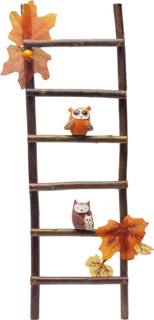 TrendLine Deko Leiter Herbst Holz 43 x 14 cm braun orange Produktbild 