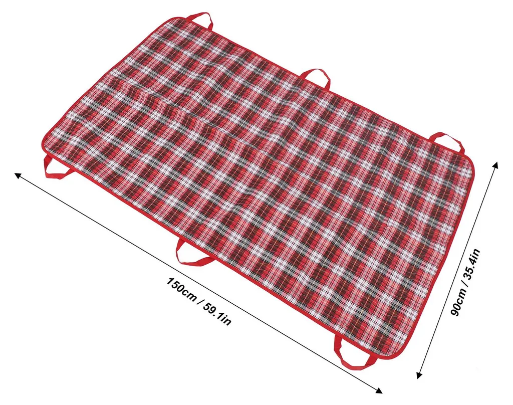 Alèse de transfert réutilisable rouge 90x150 cm avec poignées solides - 18