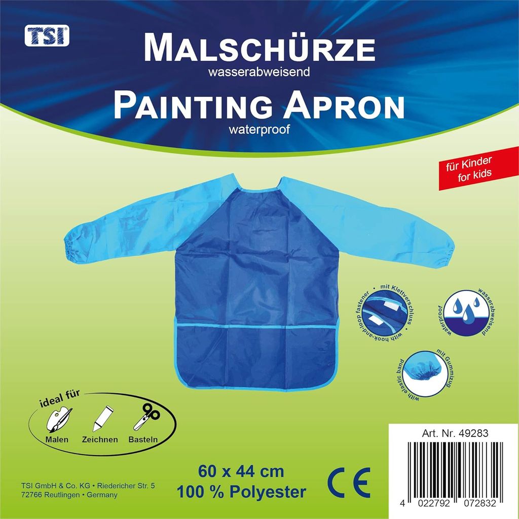 Malschürze f. Kinder 60x44cm (B x H), Farbe blau Produktbild 