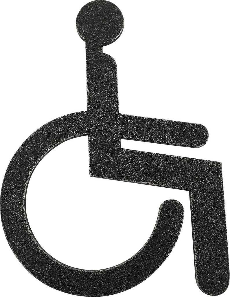 Halcö WC Symbol zum kleben - Rollstuhl verzinkt Eisen patiniert schwarz