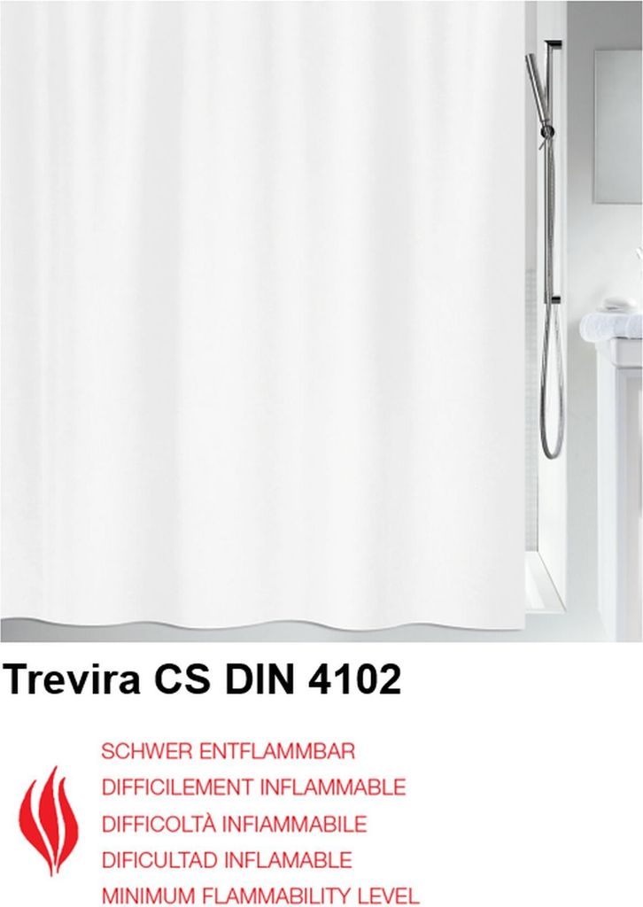Spirella Duschvorhang Textil "Securitas white", vers. Größen Größe: 240 x 180 cm