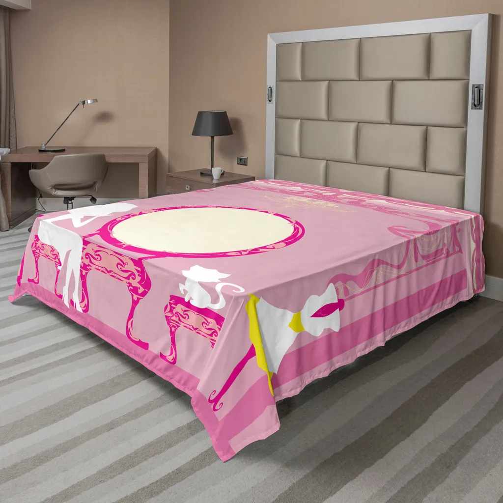Drap Plat Doux Anti-Plis 275x260 cm, Literie Jaune Rose Facile d'Entretien