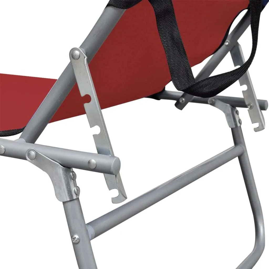 Lettino Pieghevole Alluminio Rosso con Tettuccio | Offerta Mare 2026 - 5